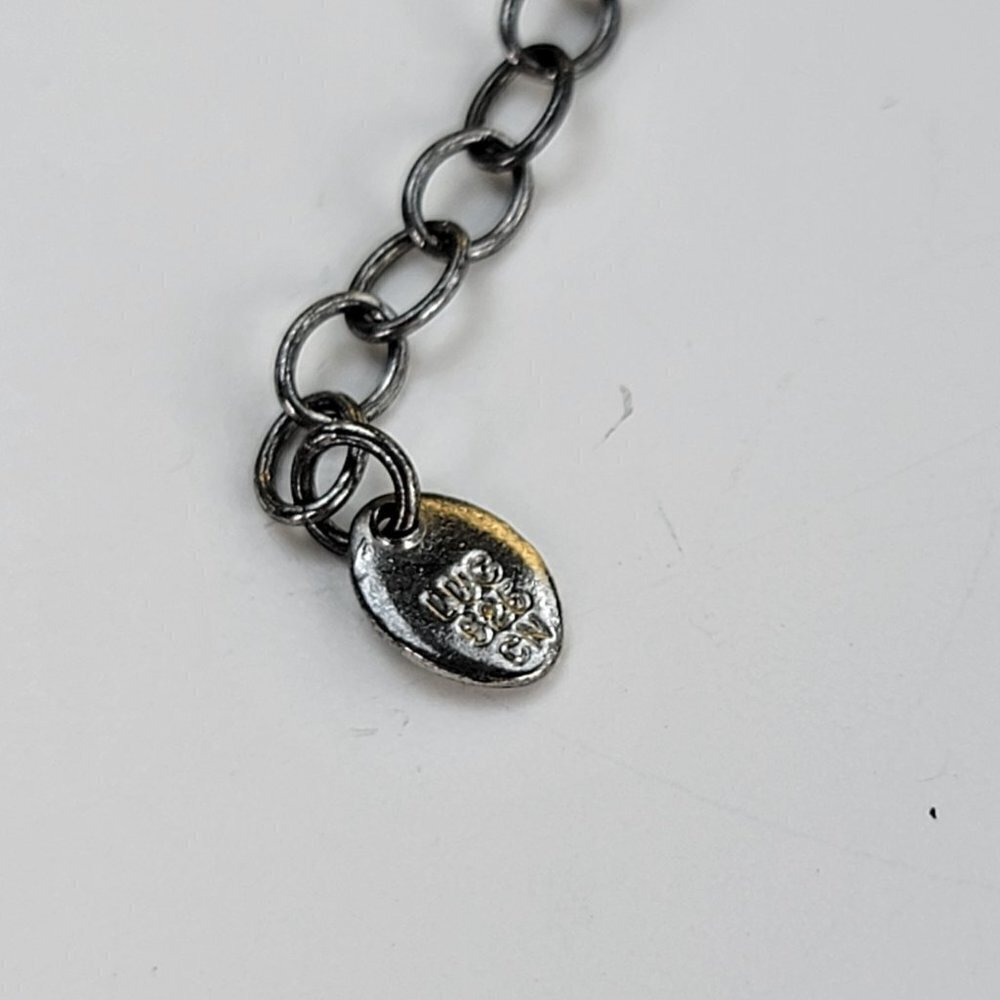 Lucas Lameth Sterling Silver Cream Pearl Charm Gold Tone Nugget Beaded Necklace - Picture 7 of 9